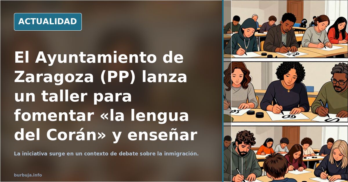 El Ayuntamiento de Zaragoza (PP) lanza un taller para fomentar «la lengua del Corán» y enseñar la «caligrafía árabe» en plena invasión de Ceuta