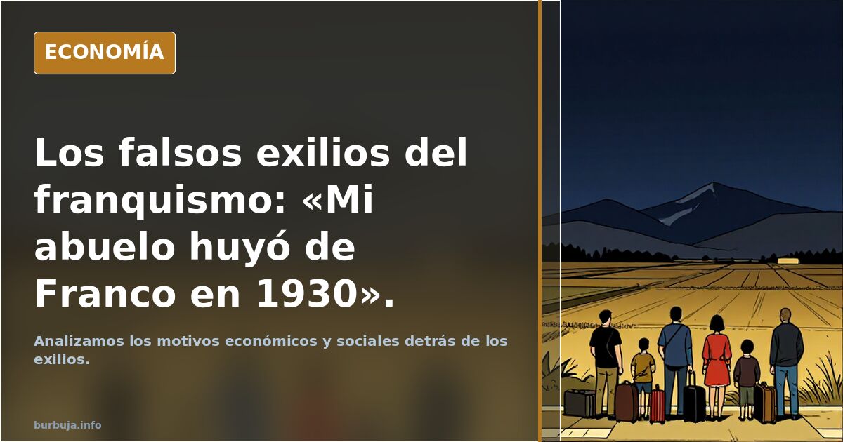 Los falsos exilios del franquismo: «Mi abuelo huyó de Franco en 1930».