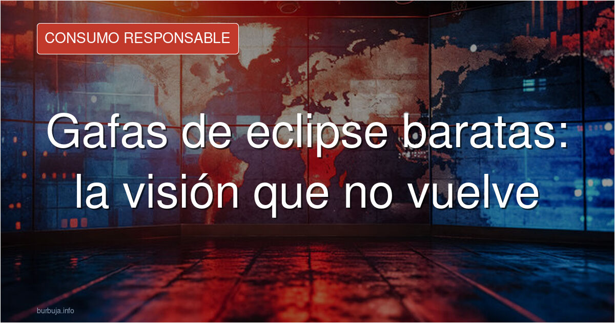 Persona con gafas de eclipse solar mirando al cielo y manchas o moscas volantes en su campo de visión