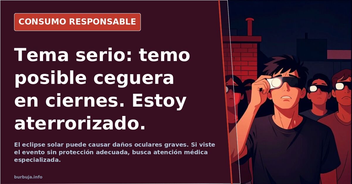 Tema serio: temo posible ceguera en ciernes. Estoy aterrorizado.