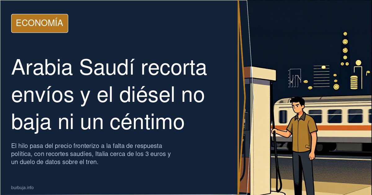 Arabia Saudí recorta envíos y el diésel no baja ni un céntimo