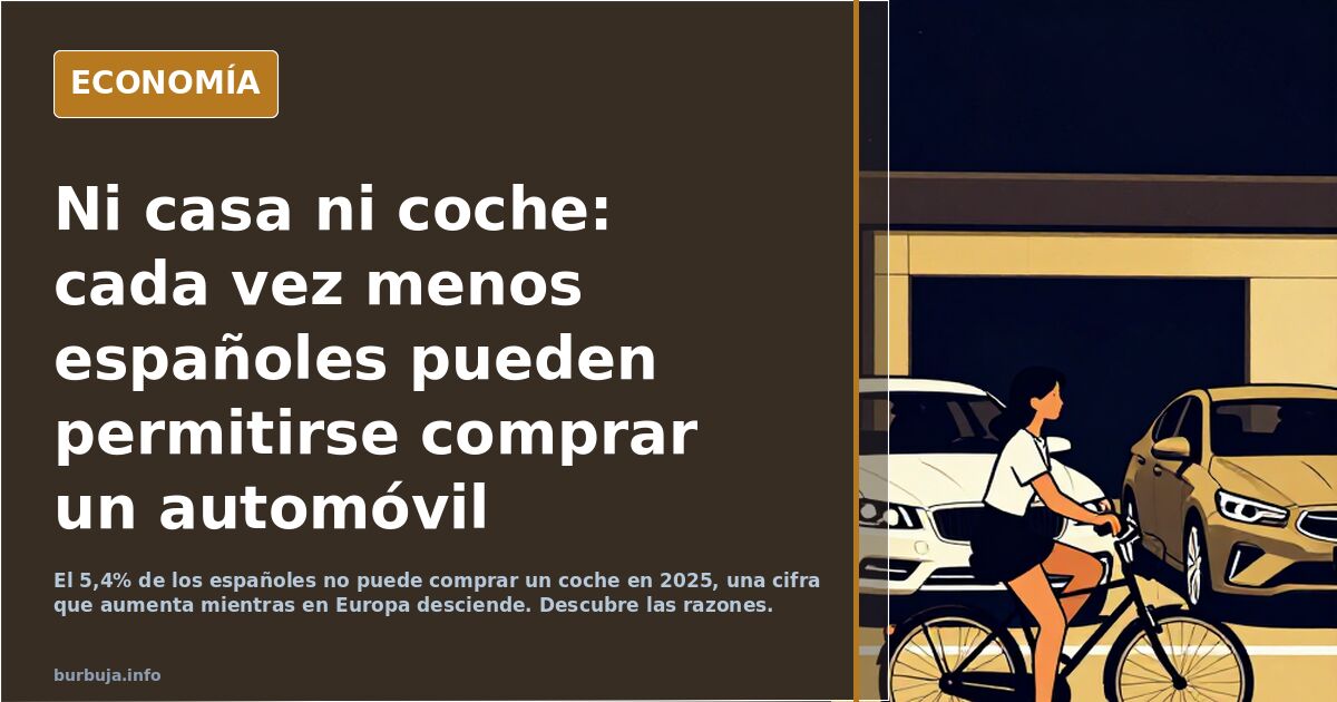 Ni casa ni coche: cada vez menos españoles pueden permitirse comprar un automóvil