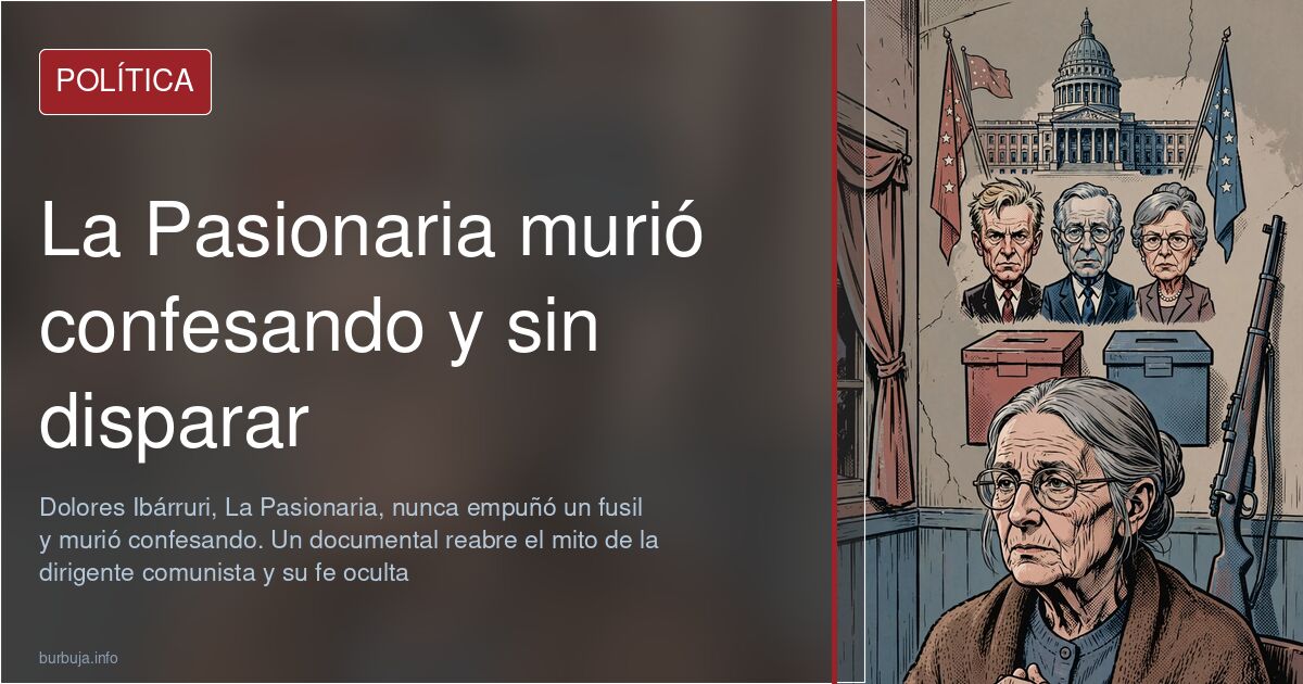 Retrato histórico de Dolores Ibárruri, La Pasionaria, dirigente comunista española, en un acto público de masas