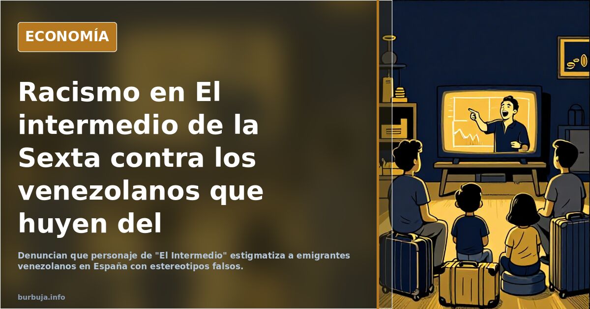 Racismo en El intermedio de la sensta contra los venezolanos que huyen del comunismo.