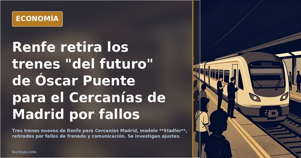 Renfe retira los trenes "del futuro" de Óscar Puente para el Cercanías de Madrid por fallos