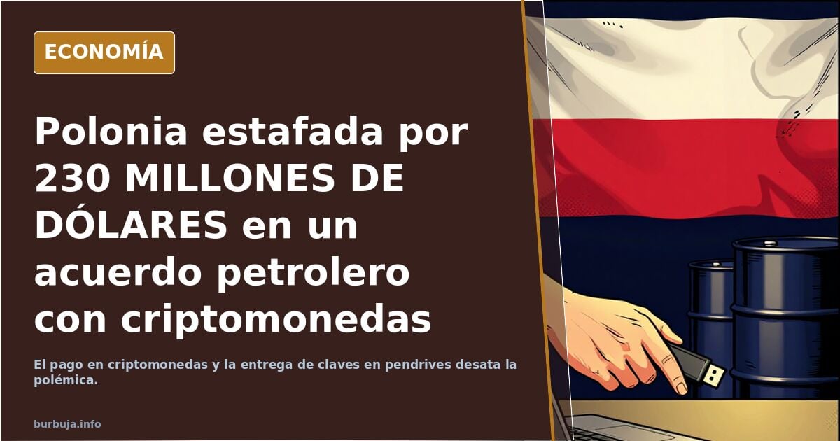 Polonia engañada por 230 MILLONES DE DÓLARES en un acuerdo petrolero con criptomonedas