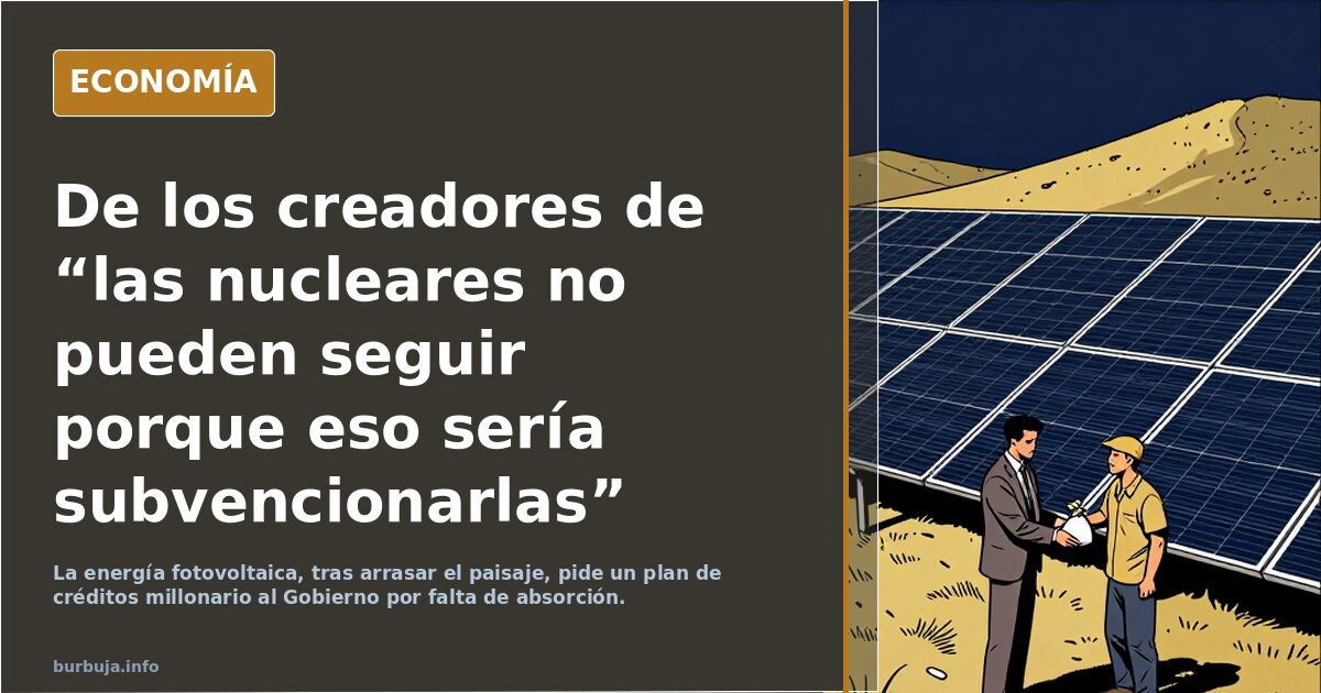 De los creadores de “las nucleares no pueden seguir porque eso sería subvencionarlas” llega “subvencióname a mí, que estoy quebrado”