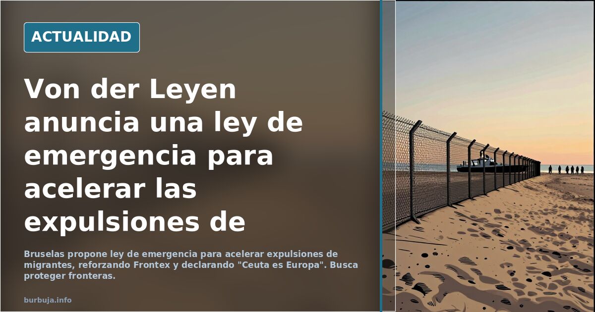 Von der Leyen anuncia una ley de emergencia para acelerar las expulsiones de migrantes: «Ceuta es Europa