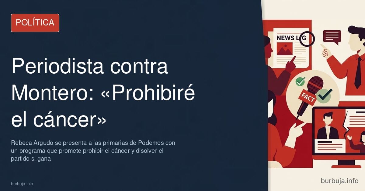 Ilustración de la periodista Rebeca Argudo como candidata a las primarias de Podemos frente a Irene Montero