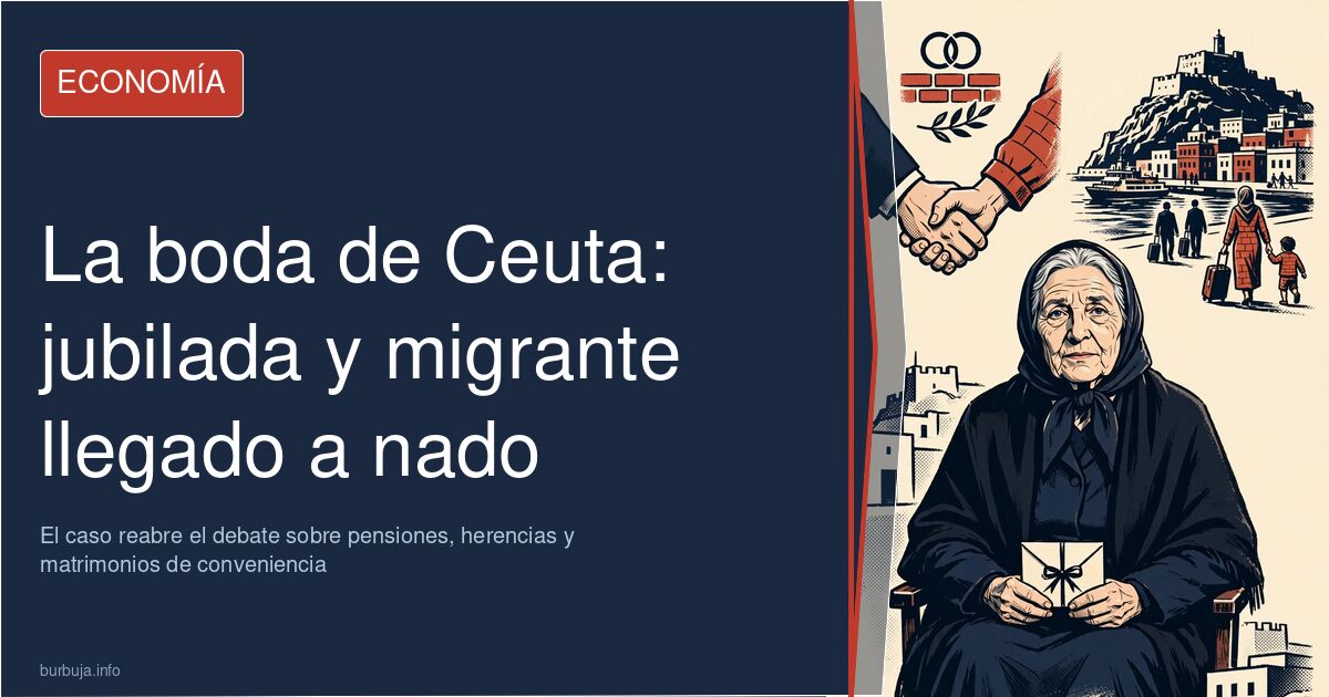 Vista de la frontera de Ceuta, escenario de la boda entre una jubilada murciana y un migrante llegado a nado