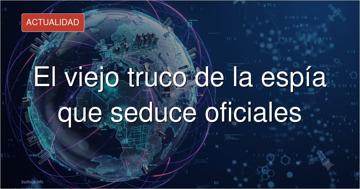 Imagen que ilustra el caso de la supuesta espía rusa y el oficial de la Armada: silueta femenina frente a un edificio oficial
