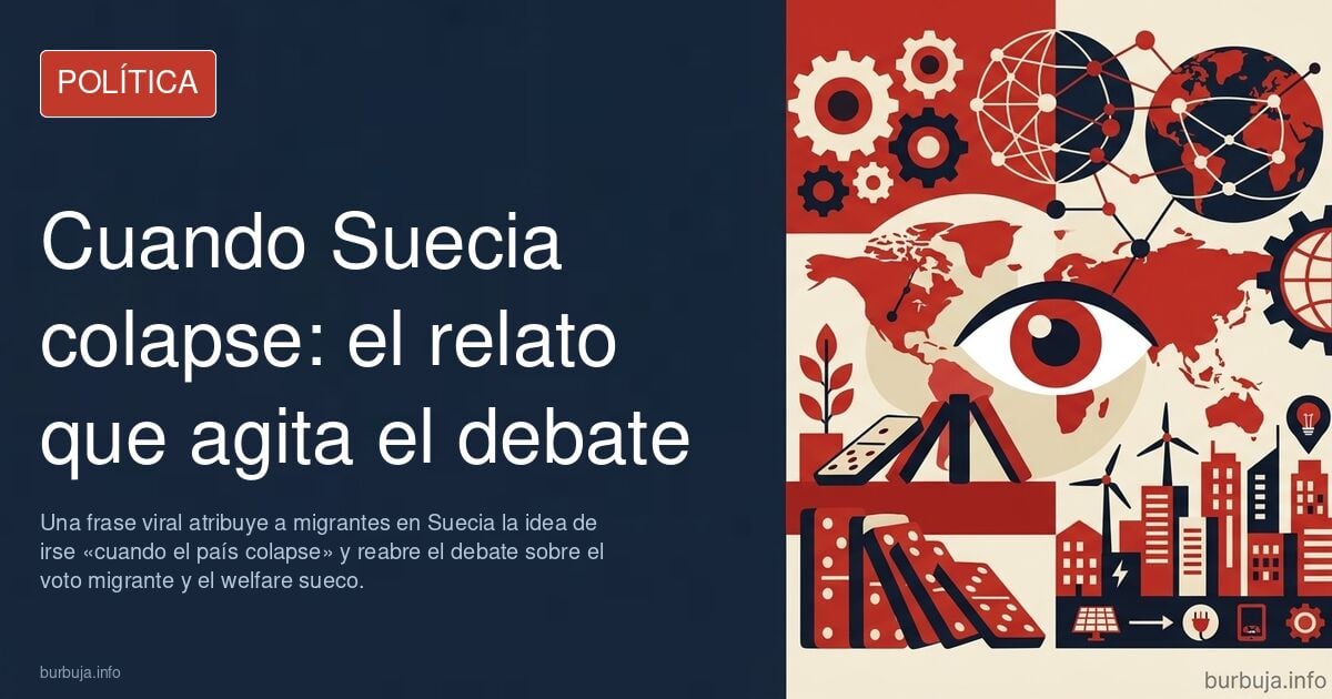 Vista de una calle de Suecia con banderas nacionales, ilustrando el debate sobre el voto migrante y el welfare nórdico