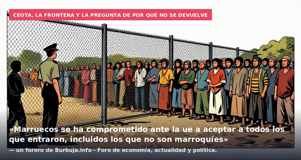 Ceuta, la frontera y la pregunta de por qué no se devuelve: «Marruecos se ha comprometido ante la ue a aceptar a todos los que entraron, incluidos los que no son marroquíes» — un forero de Burbuja.info - Foro de economía, actualidad y política.