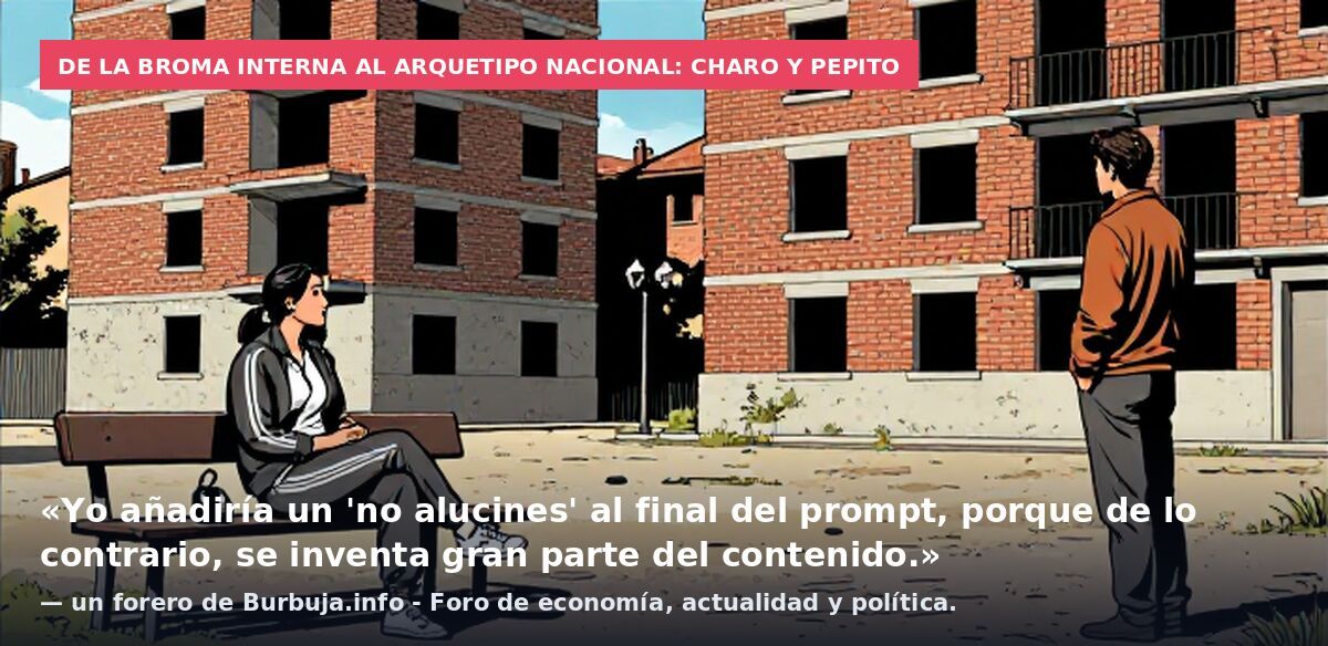 De la broma interna al arquetipo nacional: Charo y Pepito: «Yo añadiría un 'no alucines' al final del prompt, porque de lo contrario, se inventa gran parte del contenido.» — un forero de Burbuja.info - Foro de economía, actualidad y política.