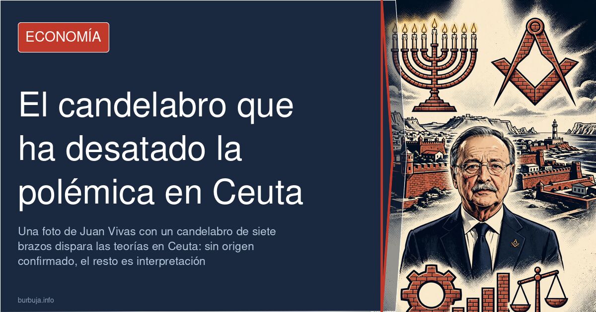 Candelabro de siete brazos, identificado por algunos como una menorá judía, en el centro de la polémica en Ceuta