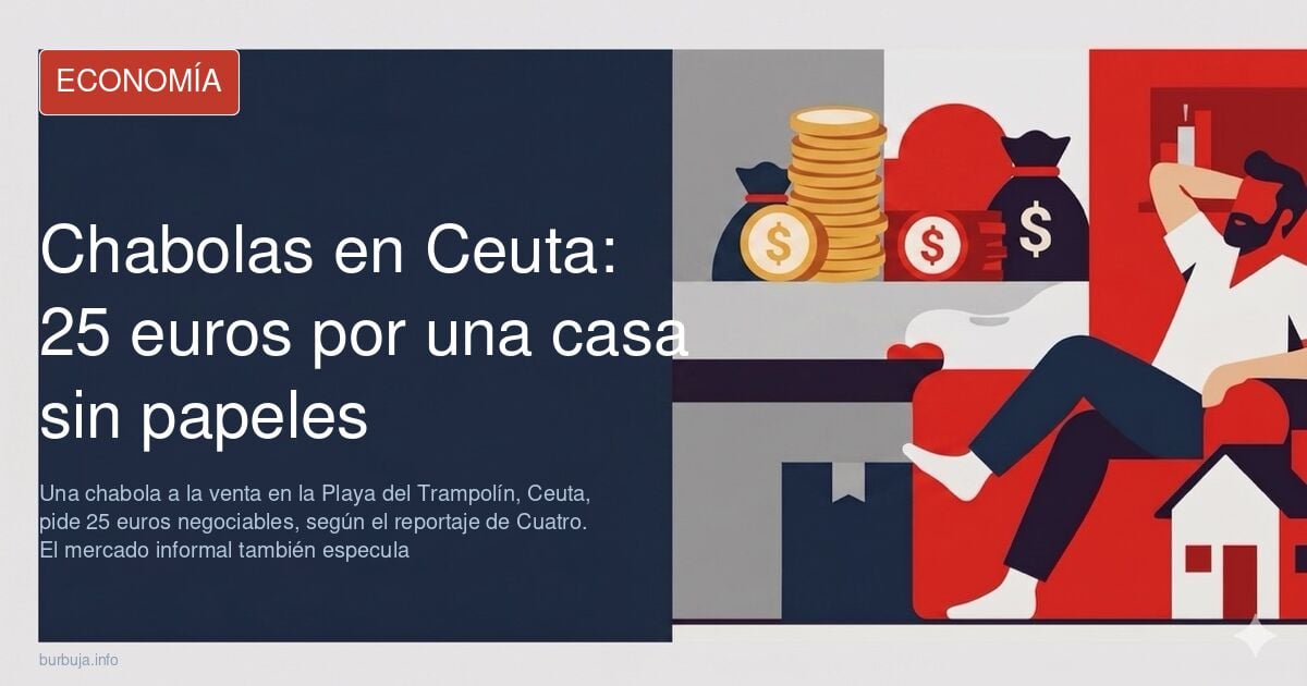 Chabolas autoconstruidas junto al mar en la Playa del Trampolín, Ceuta, en el reportaje sobre la venta y reventa de infravivi