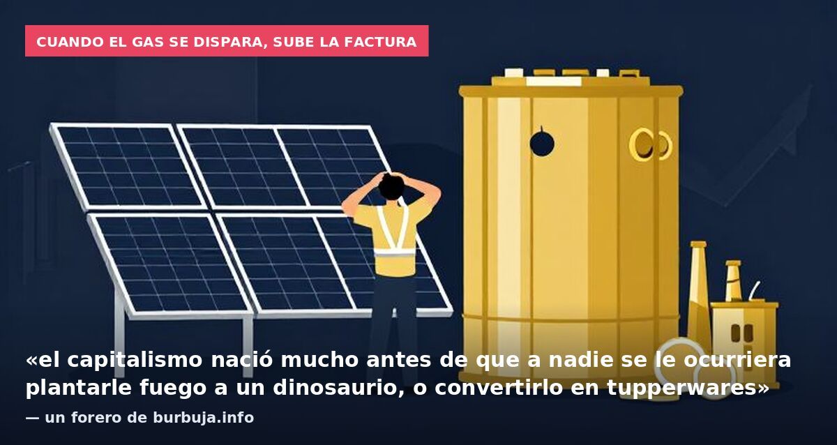 Cuando el gas se dispara, sube la factura: «el capitalismo nació mucho antes de que a nadie se le ocurriera plantarle fuego a un dinosaurio, o convertirlo en tupperwares» — un forero de burbuja.info