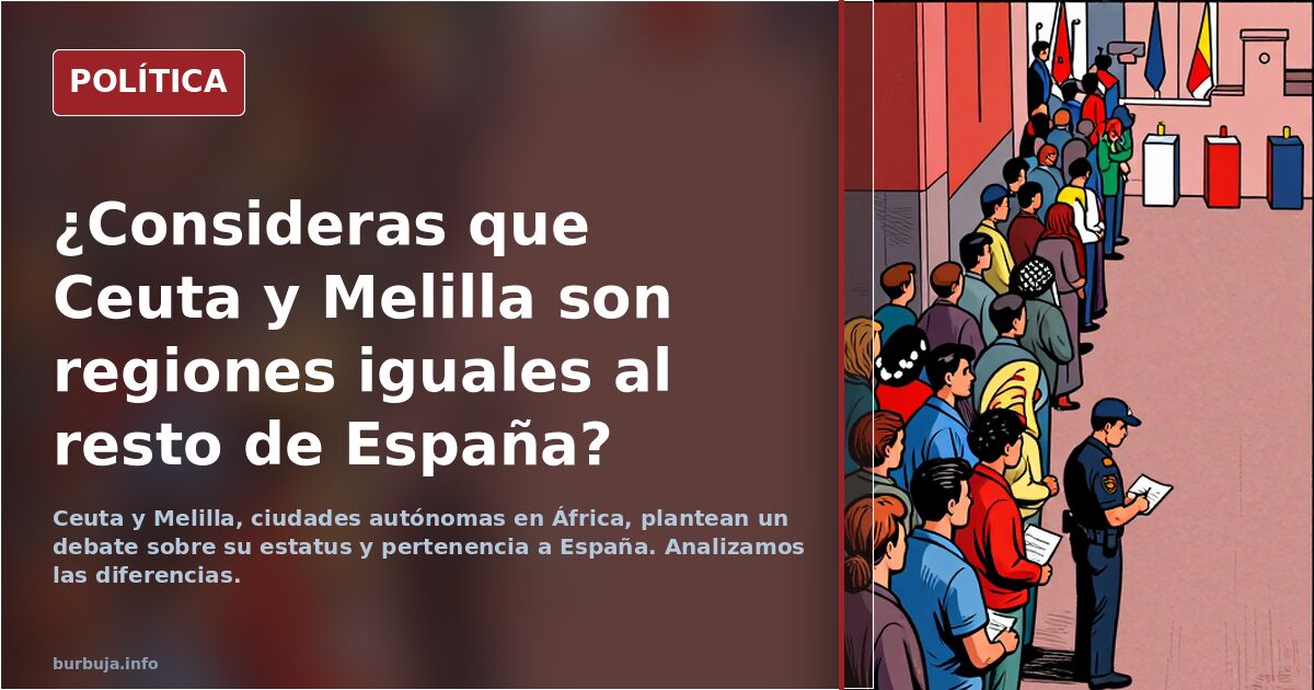 ¿Consideras que Ceuta y Melilla son regiones iguales al resto de España?