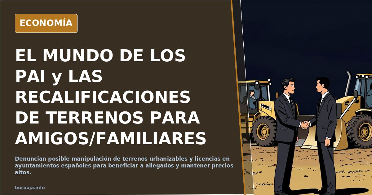 EL MUNDO DE LOS PAI y LAS RECALIFICACIONES DE TERRENOS PARA AMIGOS/FAMILIARES
