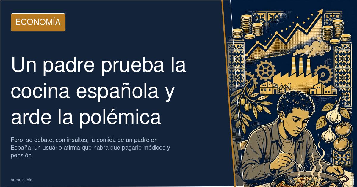 Mesa con platos de cocina española y un hombre que los prueba por primera vez ante la mirada de su familia