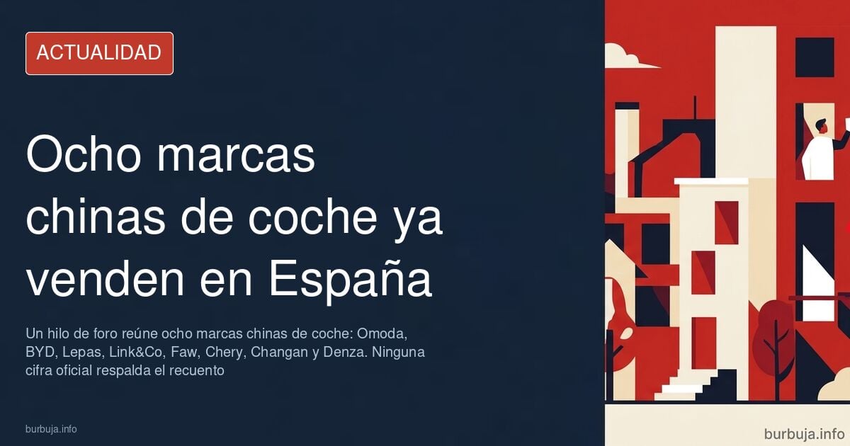 Marcas chinas de coche expuestas en un concesionario español, con logotipos visibles de BYD, Omoda y Chery en los vehículos