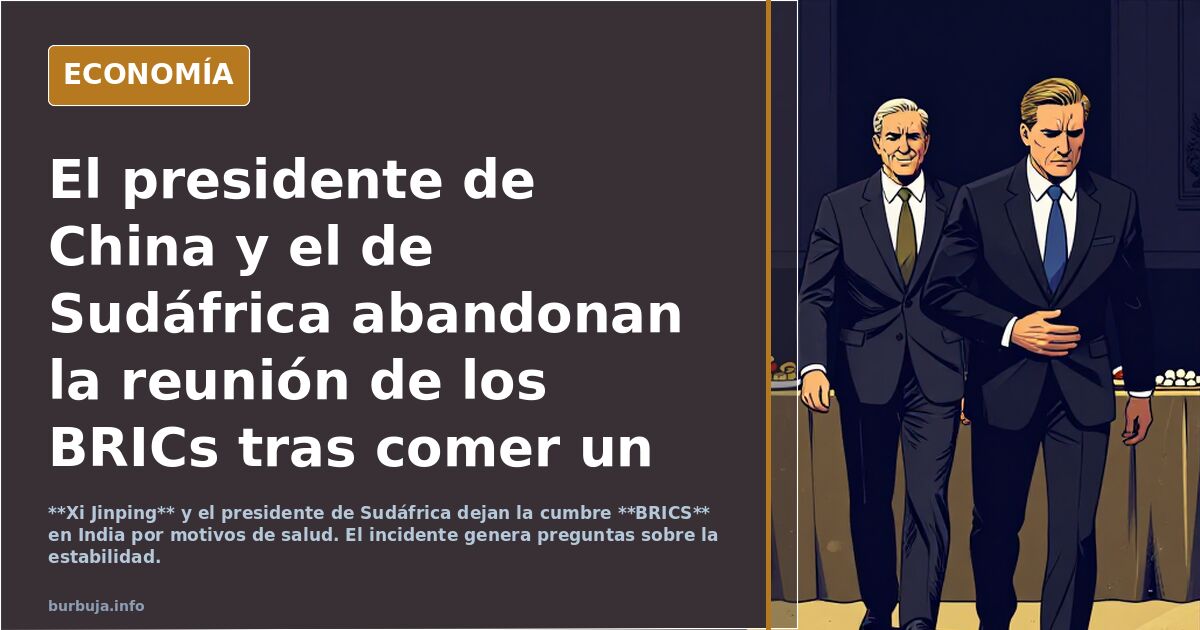 El presidente de China y el de Sudáfrica abandonan la reunión de los BRICs tras comer un aperitivo indio