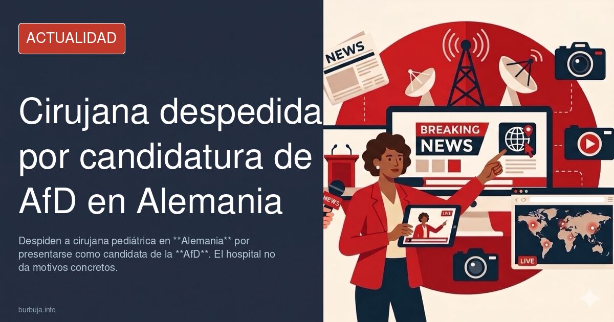 Despiden de un hospital a un cirujana por candidatarse a la Afd en Lippe Alemania.