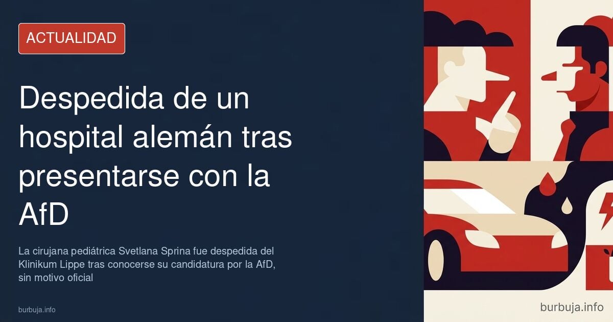Entrada de un hospital alemán, escenario del despido de la cirujana pediátrica Svetlana Sprina tras su candidatura con la AfD