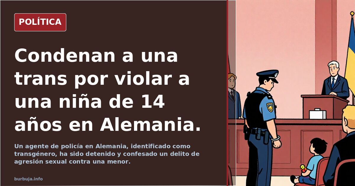 Condenan a una trans por violar a una niña de 14 años en Alemania.