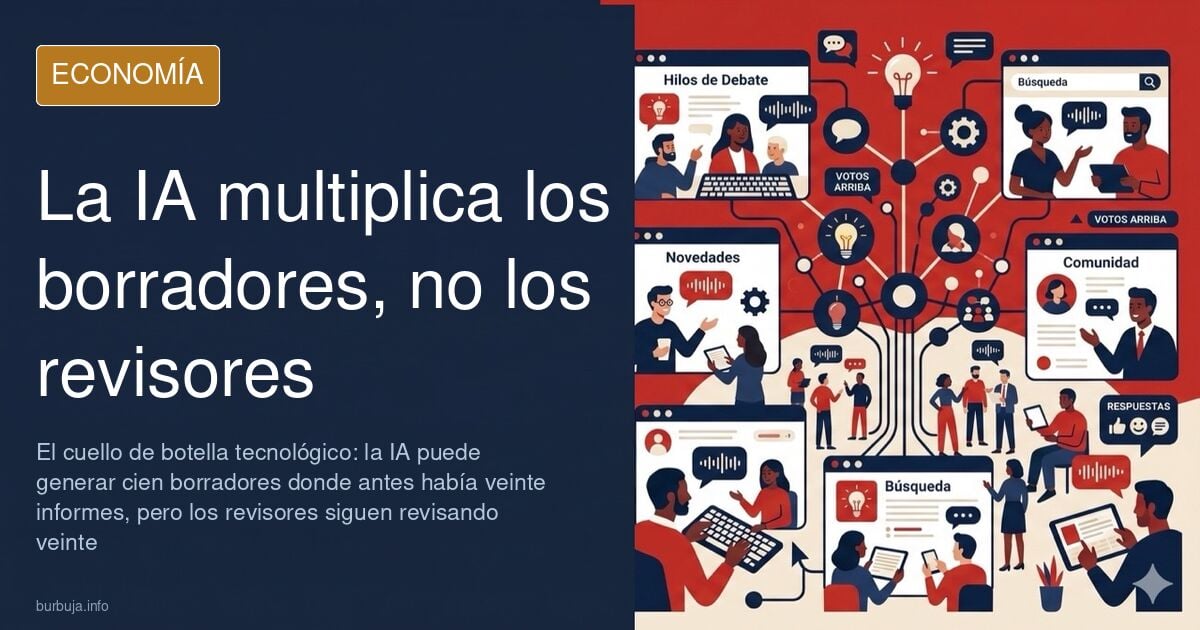 Gráfico ascendente y engranajes que ilustran la aceleración de la inteligencia artificial frente a la capacidad humana de rev