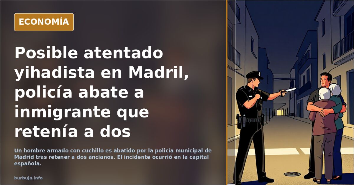 Posible atentado yihadista en Madril, policía abate a forastero que retenía a dos ancianos con un cuchillo gritando ala al bar....