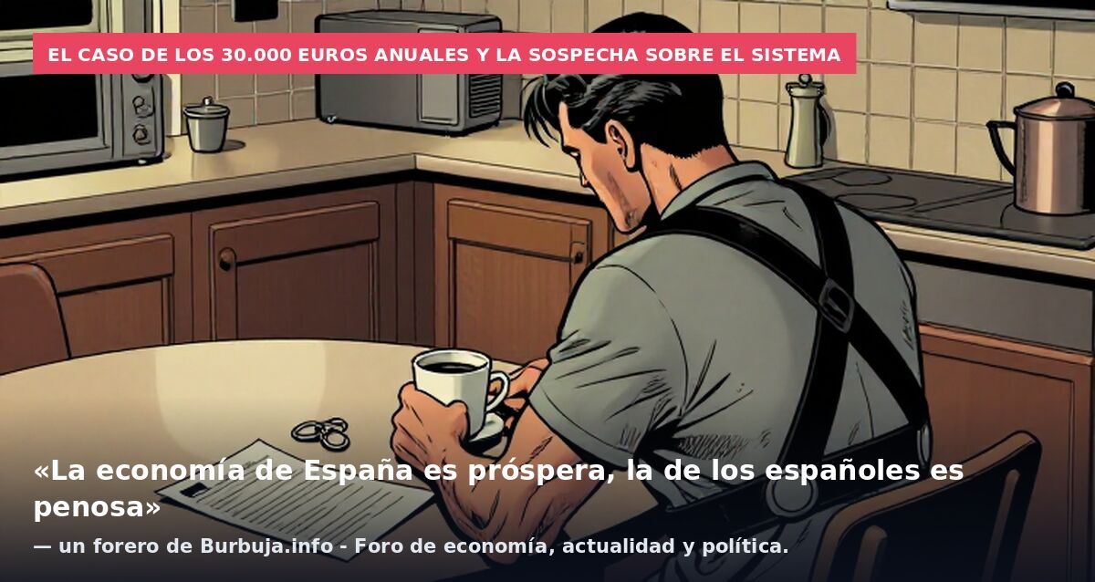 El caso de los 30.000 euros anuales y la sospecha sobre el sistema: «La economía de España es próspera, la de los españoles es penosa» — un forero de Burbuja.info - Foro de economía, actualidad y política.