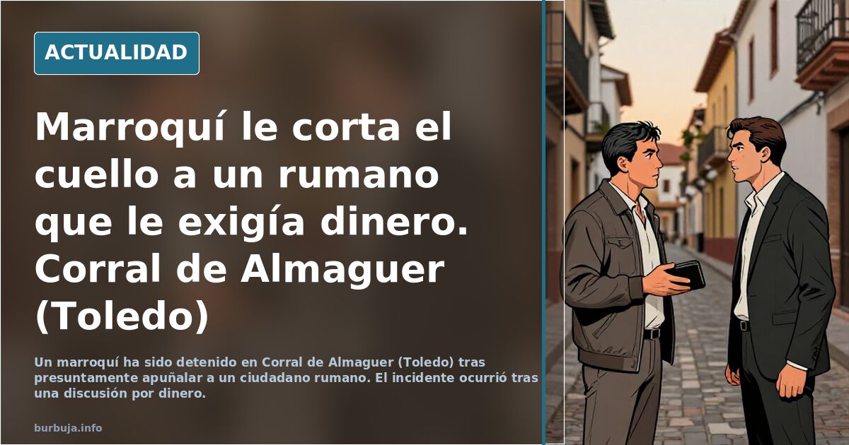 Marroquí le corta el cuello a un rumano que le exigía dinero. Corral de Almaguer (Toledo)