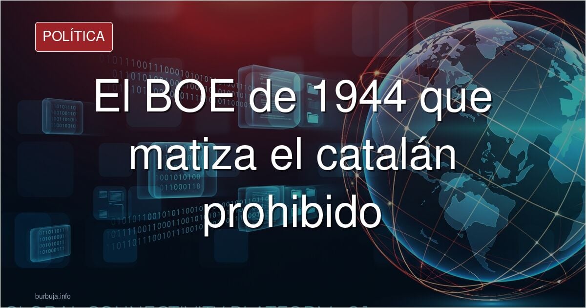 Ejemplar del BOE de 1944 y recortes de hemeroteca con titulares en catalán sobre una mesa de archivo, en tonos apagados