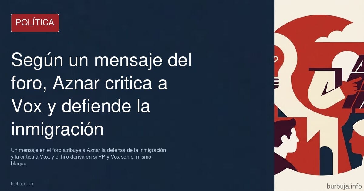 Caricatura editorial de Aznar en un atrio parlamentario con banderas de España y la UE y una pancarta de Vox al fondo