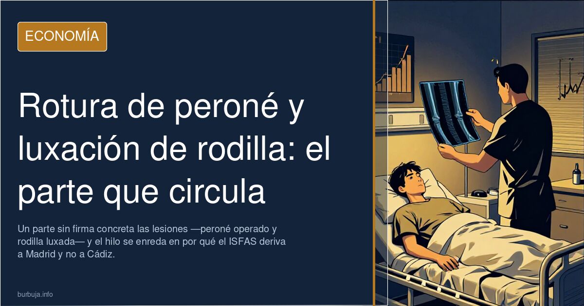 Rotura de peroné y luxación de rodilla: el parte que circula