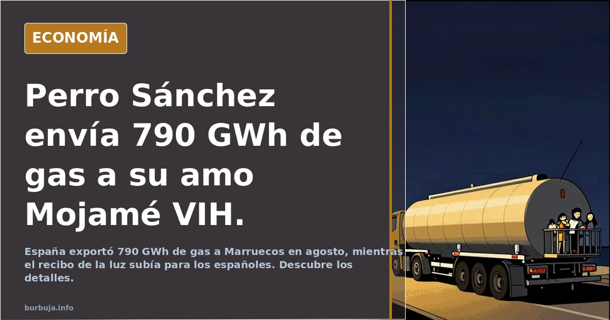 Perro Sánchez envía 790 GWh de gas a su amo Mojamé VIH.
