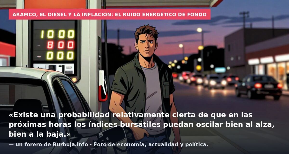 Aramco, el diésel y la inflación: el ruido energético de fondo: «Existe una probabilidad relativamente cierta de que en las próximas horas los índices bursátiles puedan oscilar bien al alza, bien a la baja.» — un forero de Burbuja.info - Foro de econ