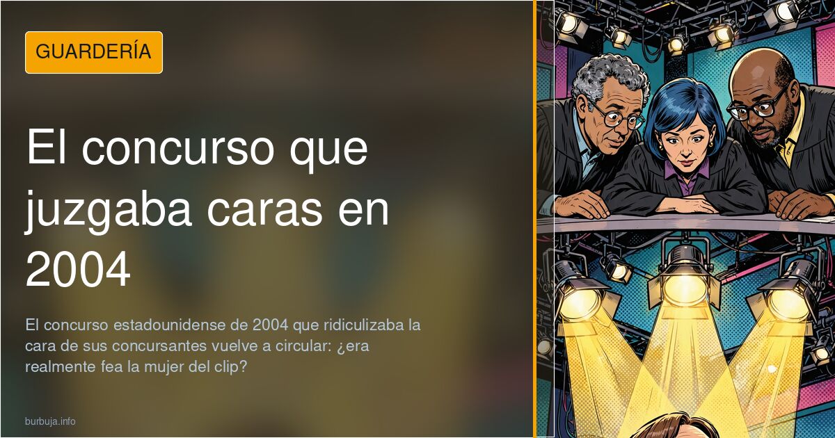 Escena del concurso en un plató de los 2000 con una concursante y varias personas del programa