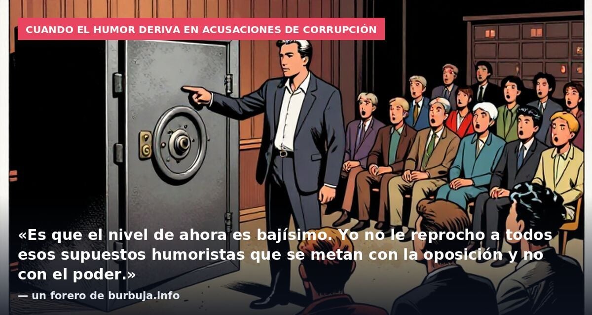 Cuando el humor deriva en acusaciones de corrupción: «Es que el nivel de ahora es bajísimo. Yo no le reprocho a todos esos supuestos humoristas que se metan con la oposición y no con el poder.» — un forero de burbuja.info