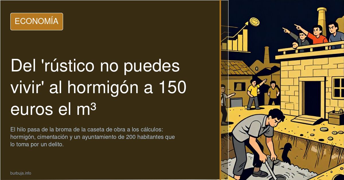 Del 'rústico no puedes vivir' al hormigón a 150 euros el m³
