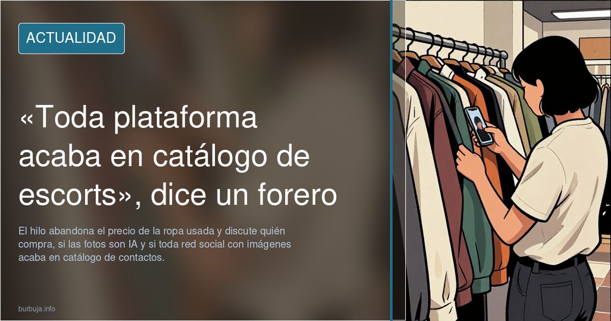 «Toda plataforma acaba en catálogo de escorts», dice un forero