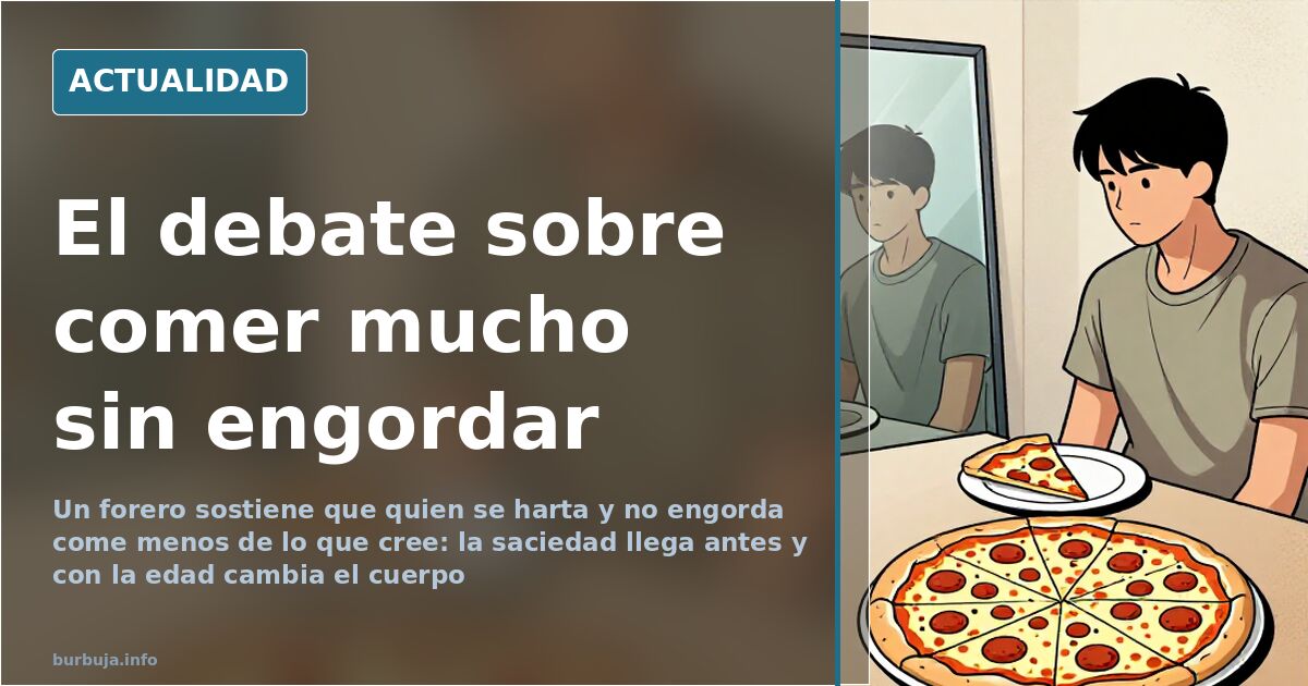 Comer mucho y no engordar: la saciedad, según un forero