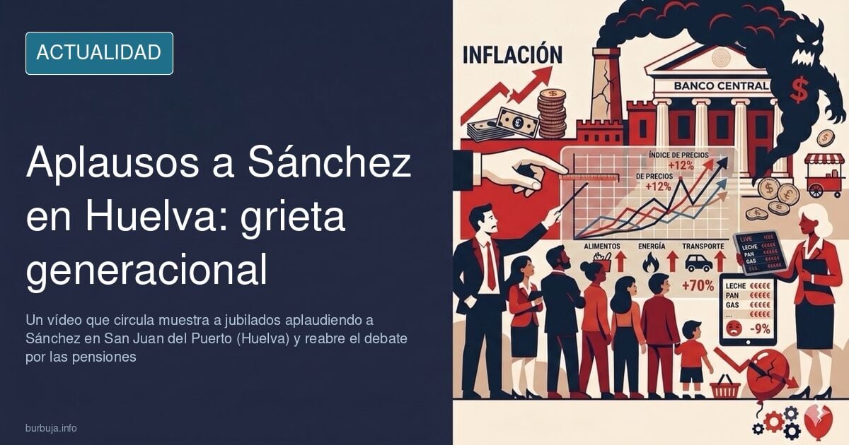 Jubilados reunidos en un acto público en San Juan del Puerto, Huelva, durante una intervención de Pedro Sánchez