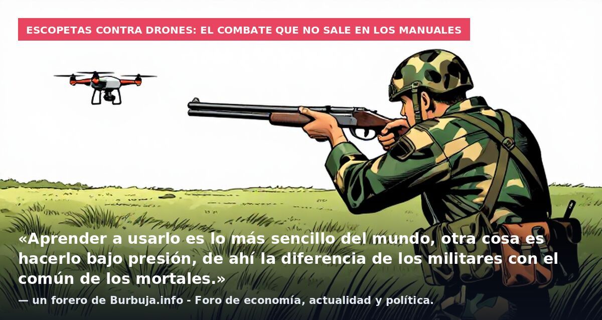 Escopetas contra drones: el combate que no sale en los manuales: «Aprender a usarlo es lo más sencillo del mundo, otra cosa es hacerlo bajo presión, de ahí la diferencia de los militares con el común de los mortales.» — un forero de Burbuja.info - Fo