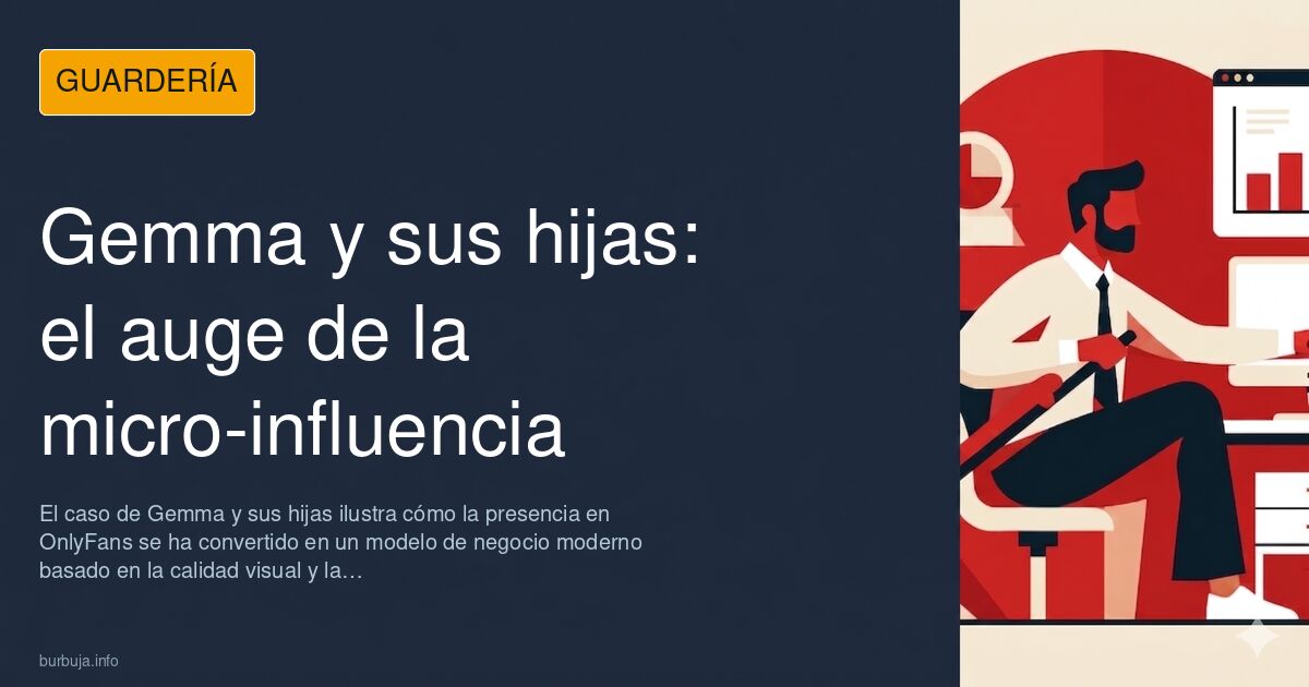 Ilustración caricaturesca de Gemma y sus hijas, representando el auge de la presencia digital en OnlyFans