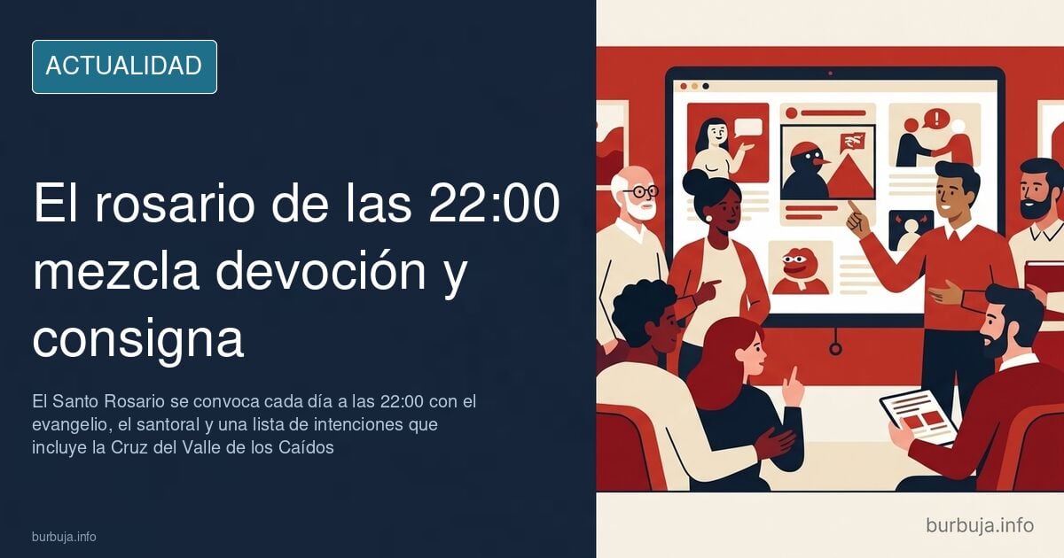 Rosario de madera sobre una mesa junto a una pantalla encendida con el evangelio del día
