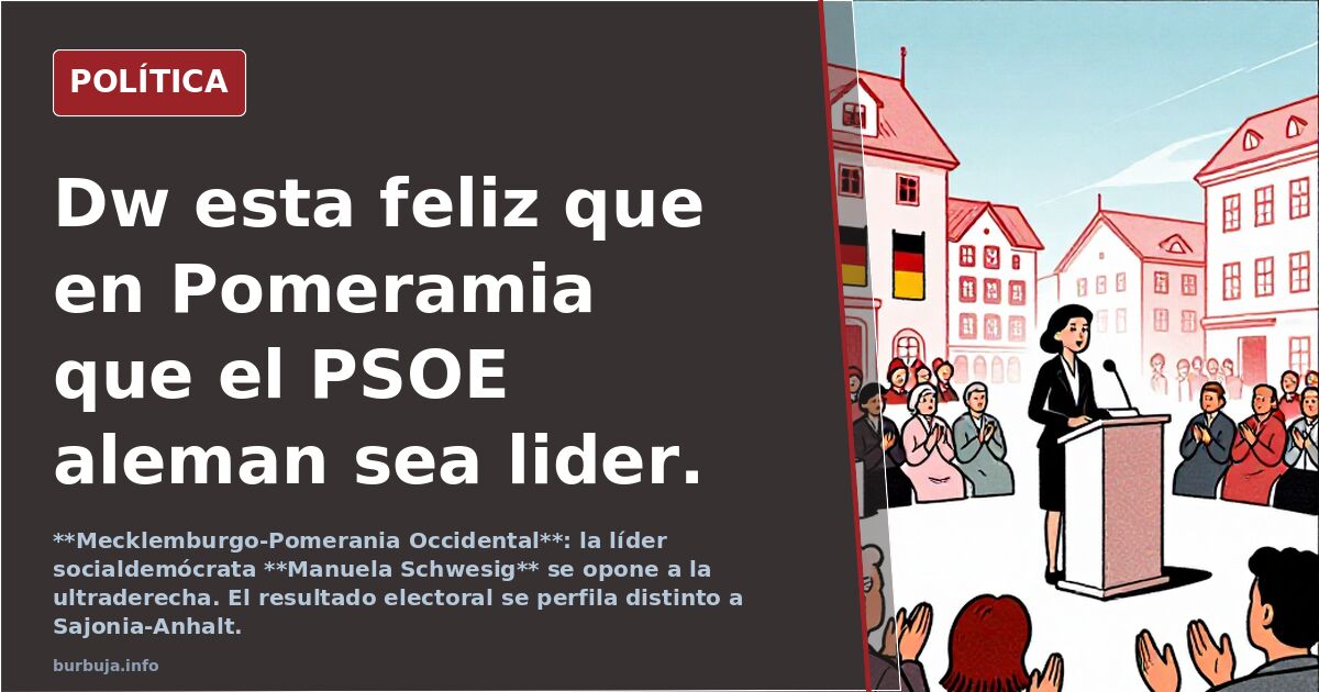 Dw esta feliz que en Pomeramia que el PSOE aleman sea lider.
