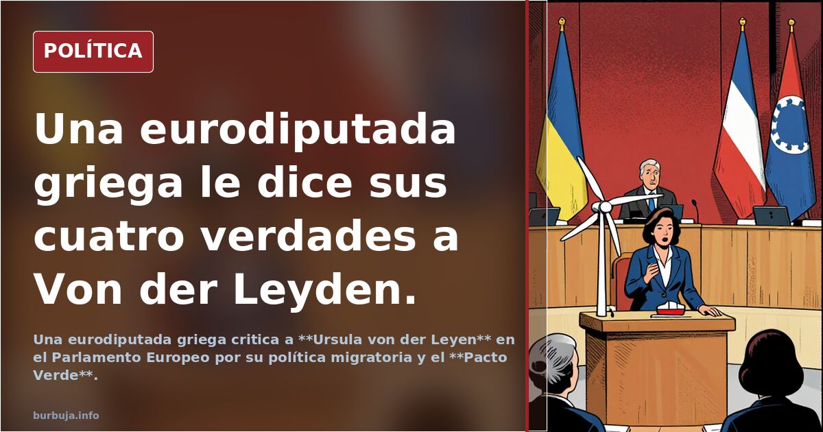 Una eurodiputada griega le dice sus cuatro verdades a Von der Leyden.