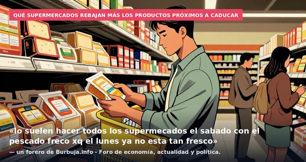 Qué supermercados rebajan más los productos próximos a caducar: «lo suelen hacer todos los supermecados el sabado con el pescado freco xq el lunes ya no esta tan fresco» — un forero de Burbuja.info - Foro de economía, actualidad y política.
